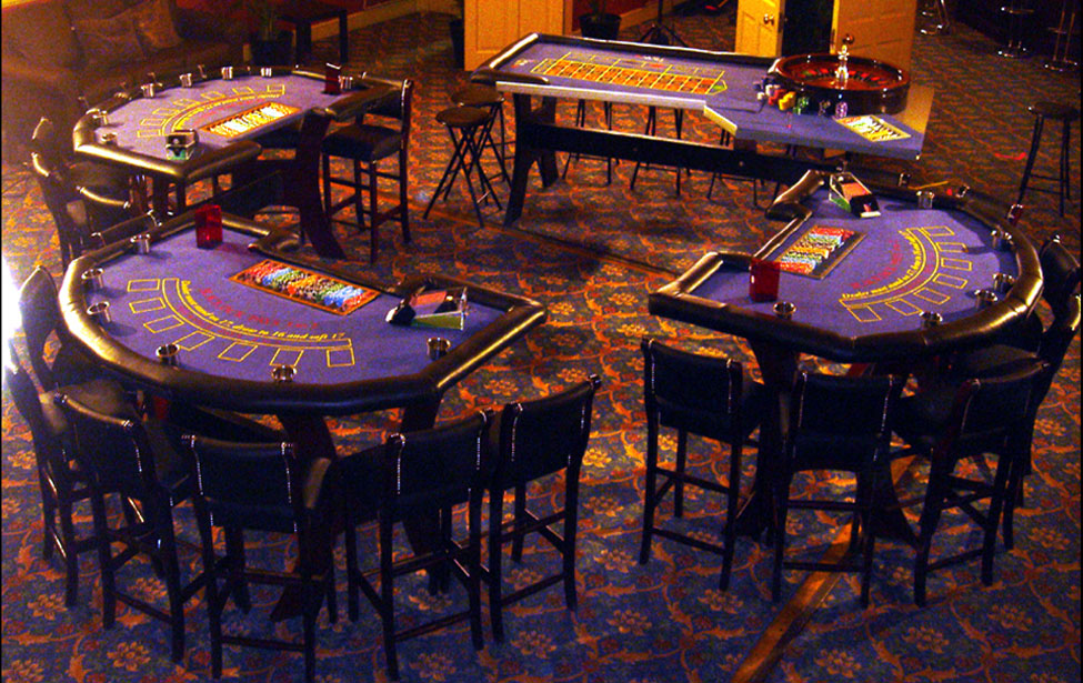 3 X Blackjack Tables, along with Chairs & 1 X Roulette Table with stools