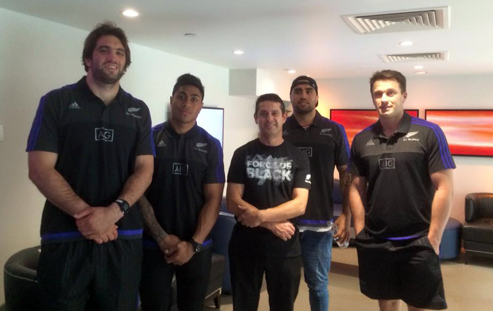 New Zealand ‘All Blacks’ 2015 World Cup Team members – Sam Whitelock (6’7”), Malakai Fekitoa, Liam Messam & Ben Smith